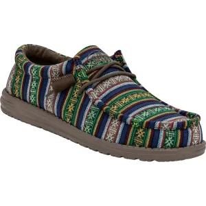 Hey Dude Wally Serape Blue Canyon Men's Slip On Organic Cotton Canvas Shoes