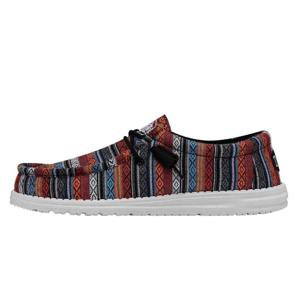 Hey Dude Wally Serape Desert Horizon Men's Slip On Organic Cotton Canvas Shoes