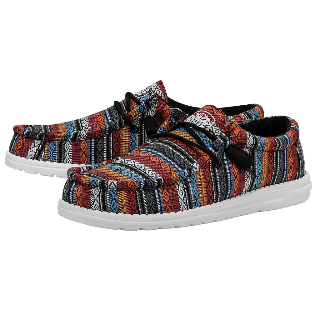 Hey Dude Wally Serape Desert Horizon Men's Slip On Organic Cotton Canvas Shoes