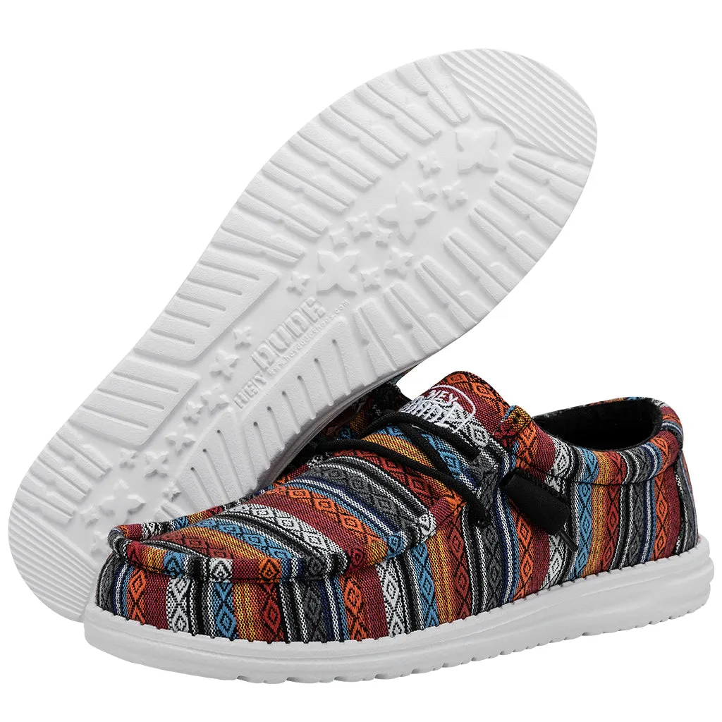 Hey Dude Wally Serape Desert Horizon Men's Slip On Organic Cotton Canvas Shoes