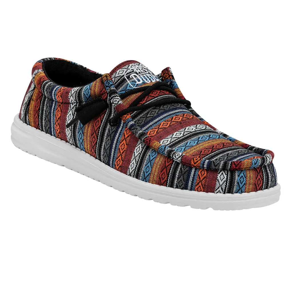 Hey Dude Wally Serape Desert Horizon Men's Slip On Organic Cotton Canvas Shoes