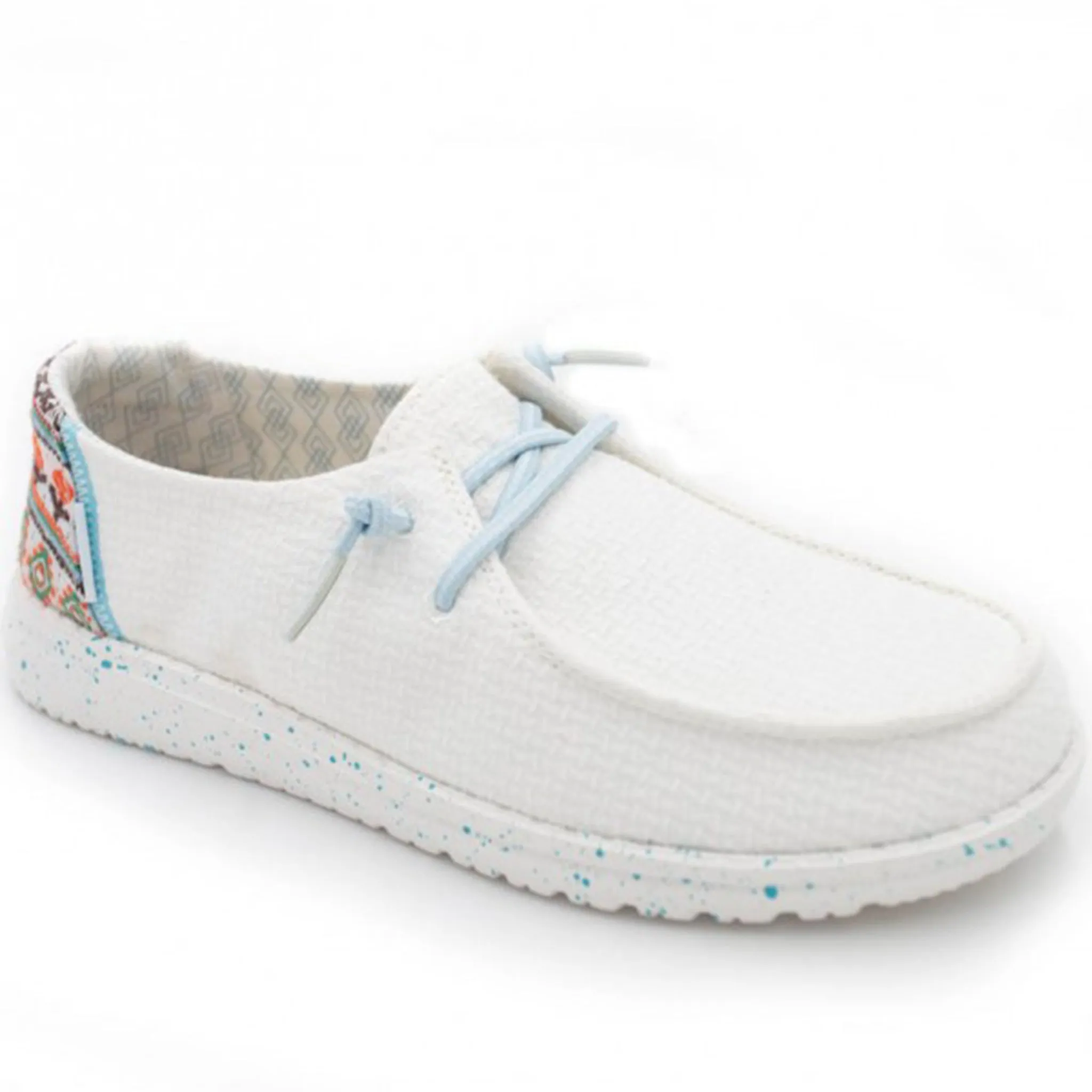 Hey Dude Wendy Aztec White Casual Shoes