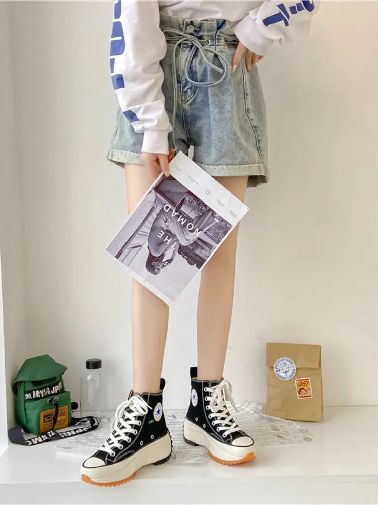 High Top Canvas Super High Platform Sneakers