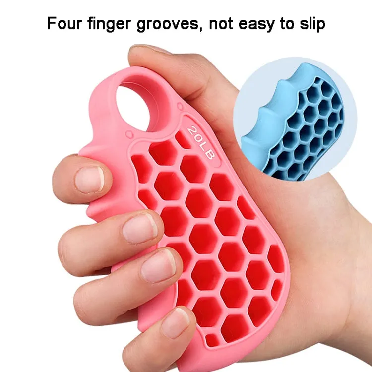 Honeycomb Elastic Finger Exerciser Hand Grip Strengthener Training Grip Ring 40LB Light Blue