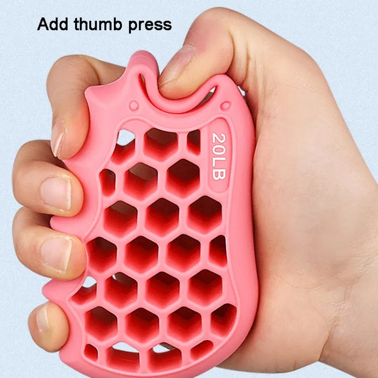 Honeycomb Elastic Finger Exerciser Hand Grip Strengthener Training Grip Ring 40LB Light Blue