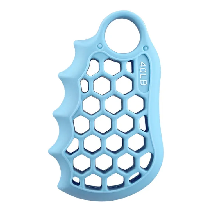 Honeycomb Elastic Finger Exerciser Hand Grip Strengthener Training Grip Ring 40LB Light Blue