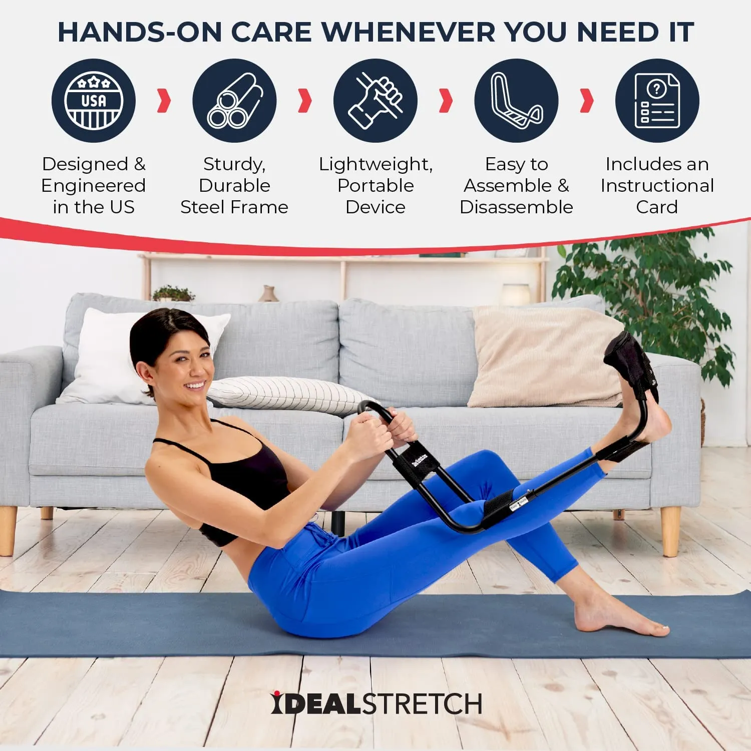 IdealStretch Original Basic Style Hamstring Stretcher Device - Hamstring & Calf Stretcher Reduces Pain & Provides Deep Knee Stretch