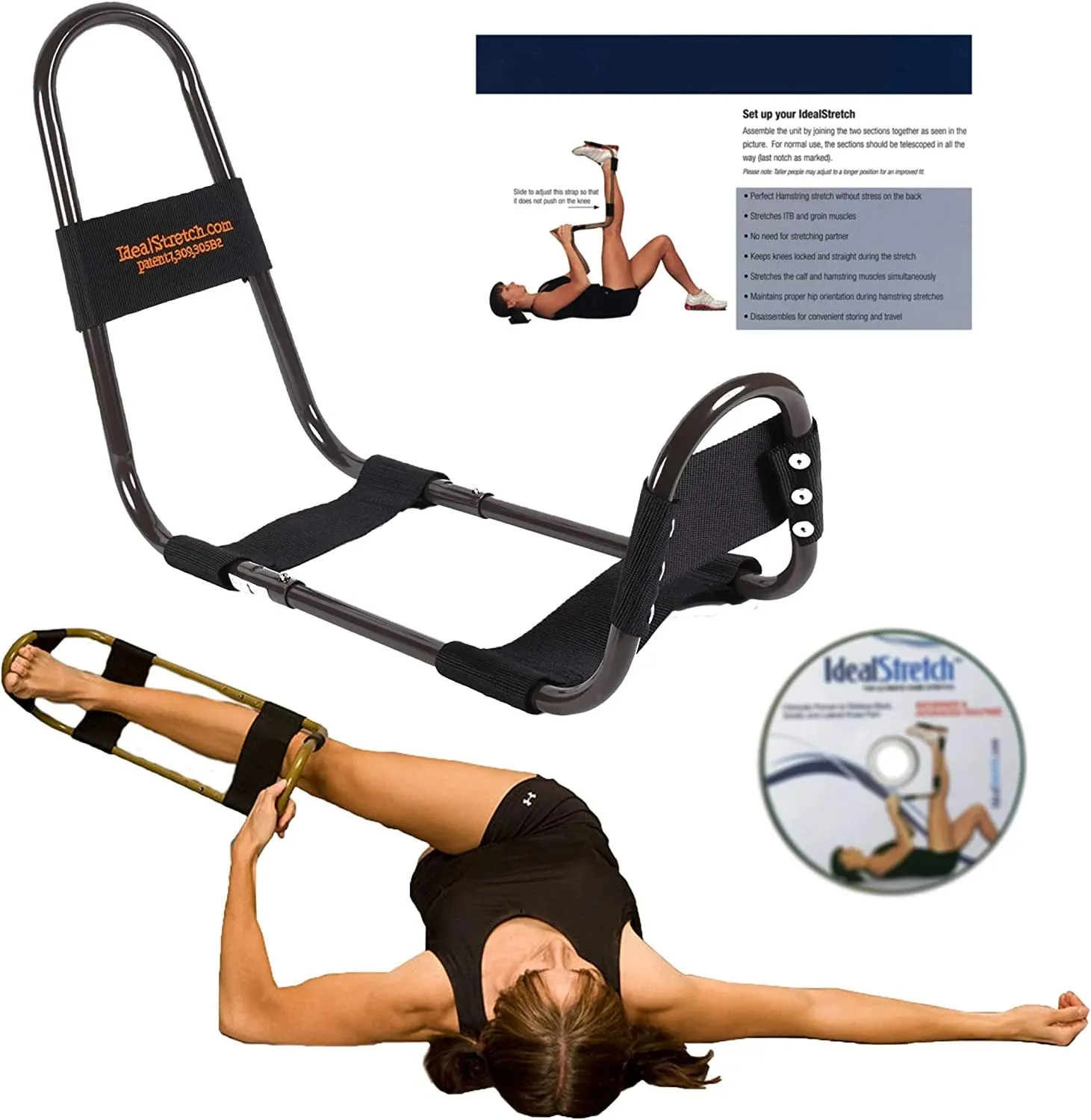 IdealStretch Original Basic Style Hamstring Stretcher Device - Hamstring & Calf Stretcher Reduces Pain & Provides Deep Knee Stretch