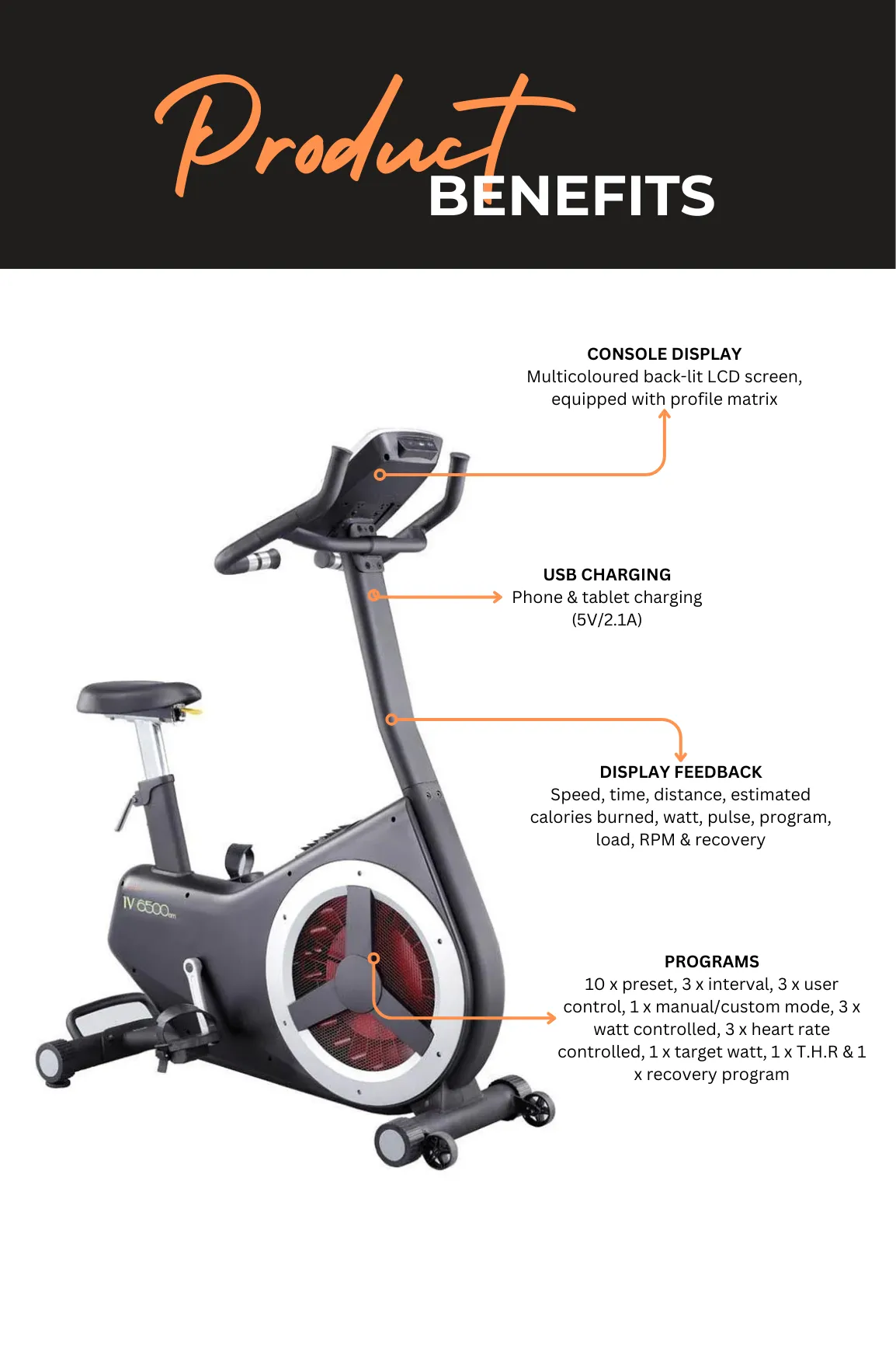 Impetus Light Commercial Exercise Bike AIV6500AMV2