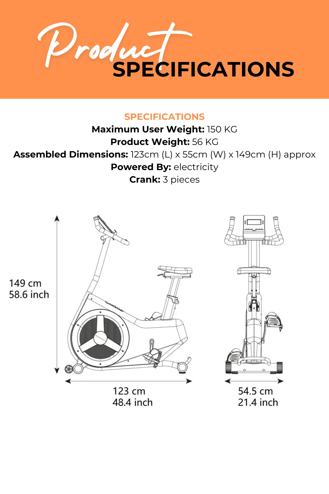 Impetus Light Commercial Exercise Bike AIV6500AMV2