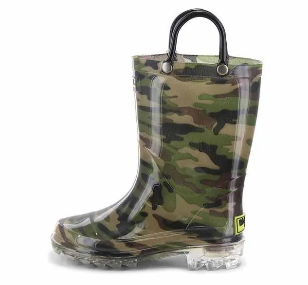 Kids Lighted Rain Boot - Camo