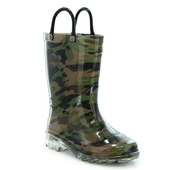 Kids Lighted Rain Boot - Camo