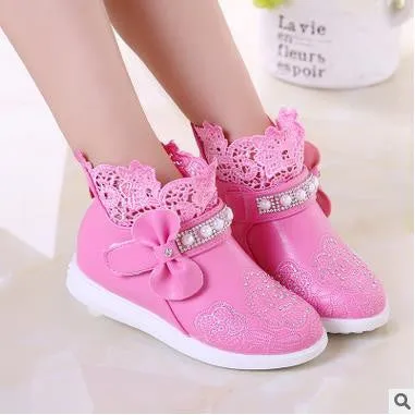 Kids party shoes spring 2016 lace hollow out shoes hot style children's fashion sweet princess elsa shoes infantis 453d