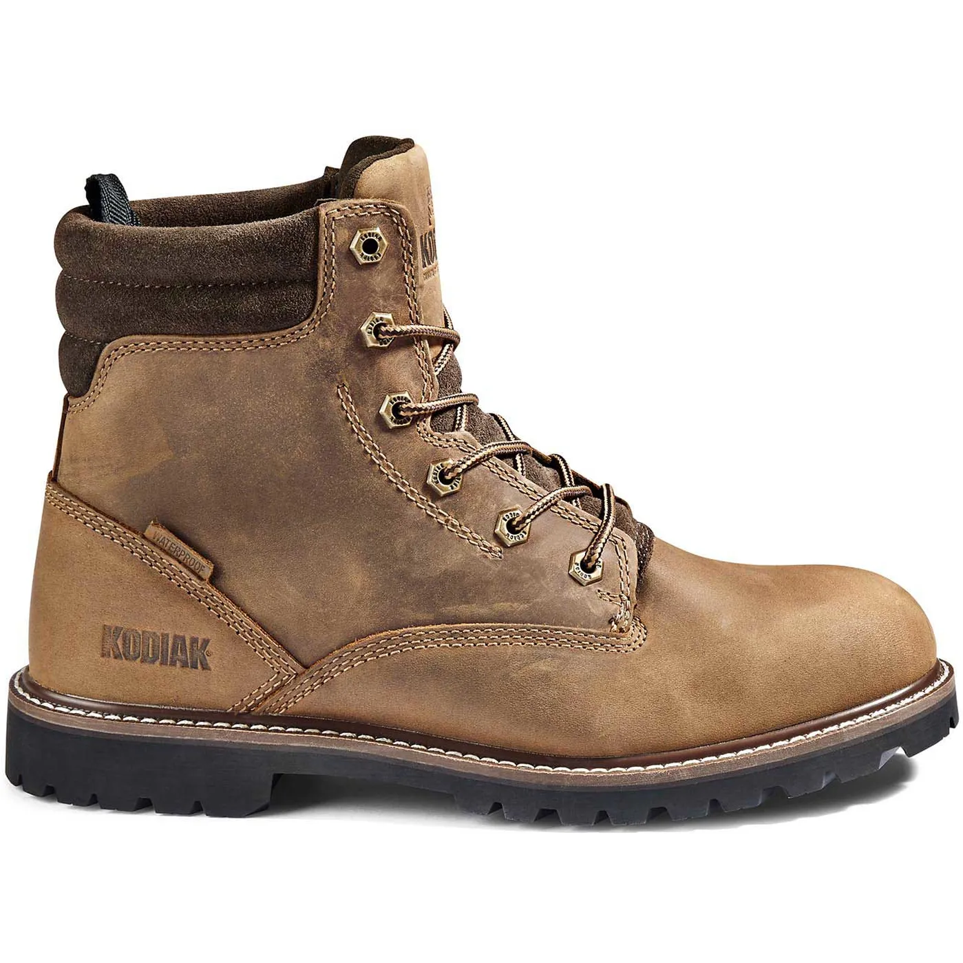 Kodiak Men's Mckinney 6" WP Slip Resist Safety Work Boot -Brown- 4TDQBN