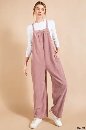 Kori Corduroy Overalls Jumpsuit - Mauve