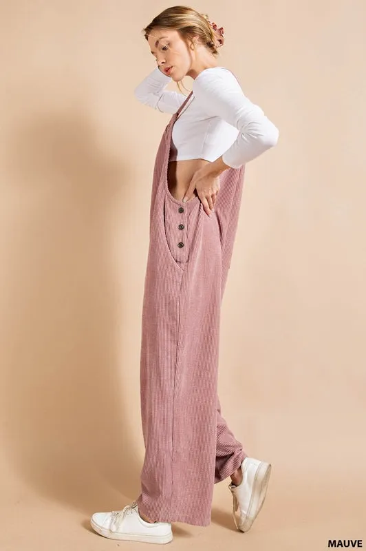 Kori Corduroy Overalls Jumpsuit - Mauve