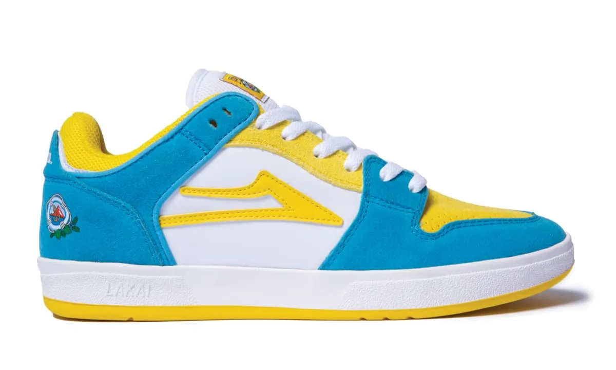 Lakai Shoes Telford Low SMU - White/Cyan Suede