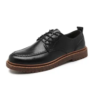 Leather Shoes Luxury Breathable Men's Business Fashion Casual Ventilate Split Leather Comfortable Working Office Shoes