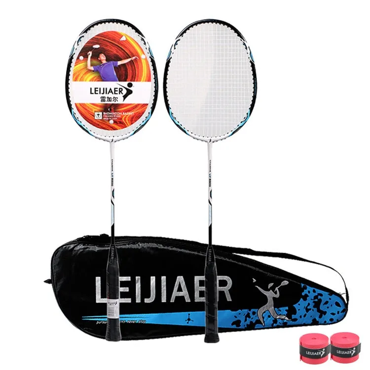 LEIJIAER 8500 Carbon Composite Badminton Racket   2 Sweatbands Set for Adults