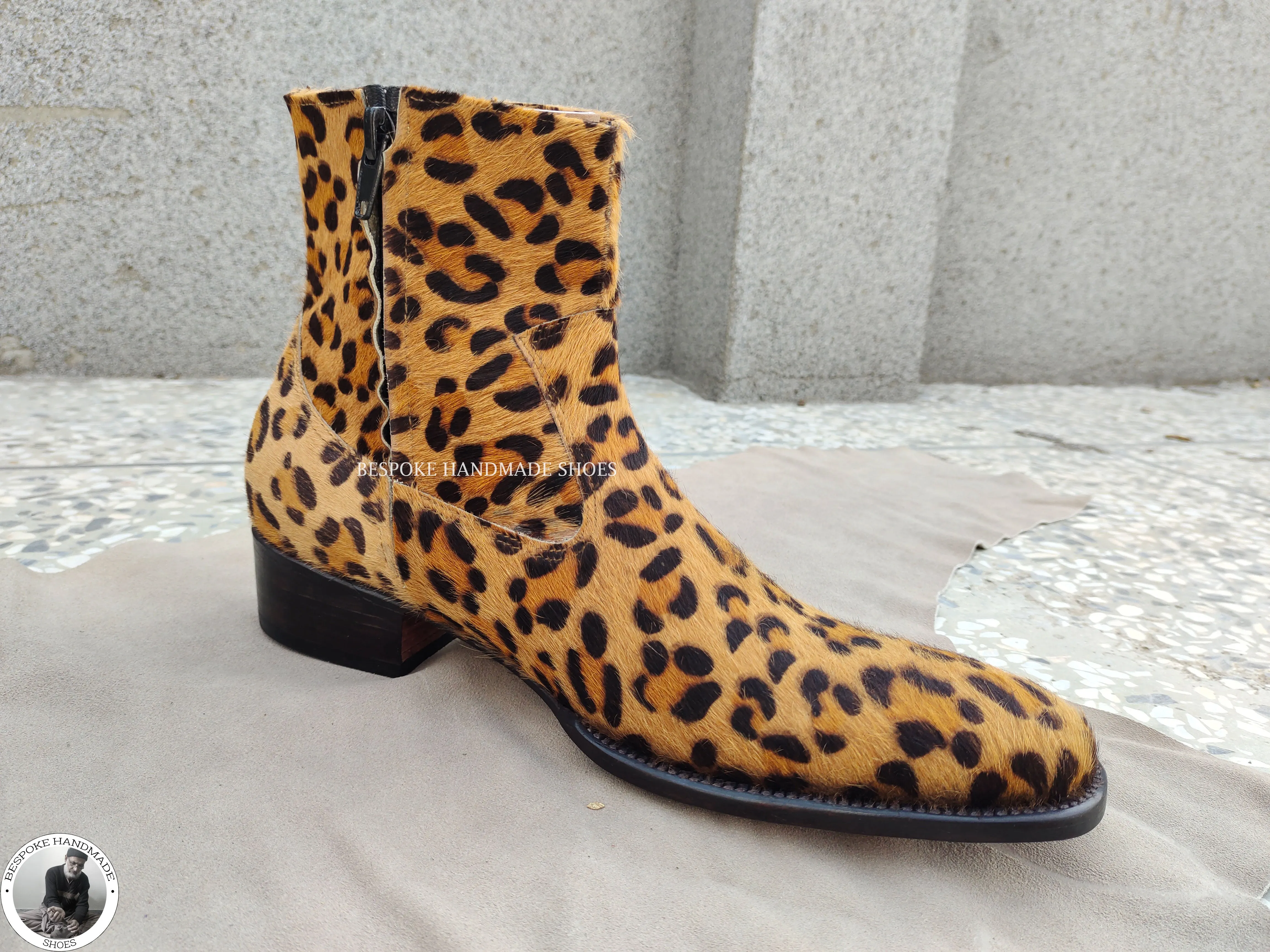 Leopard Skin Printed Leather High Quality Boot