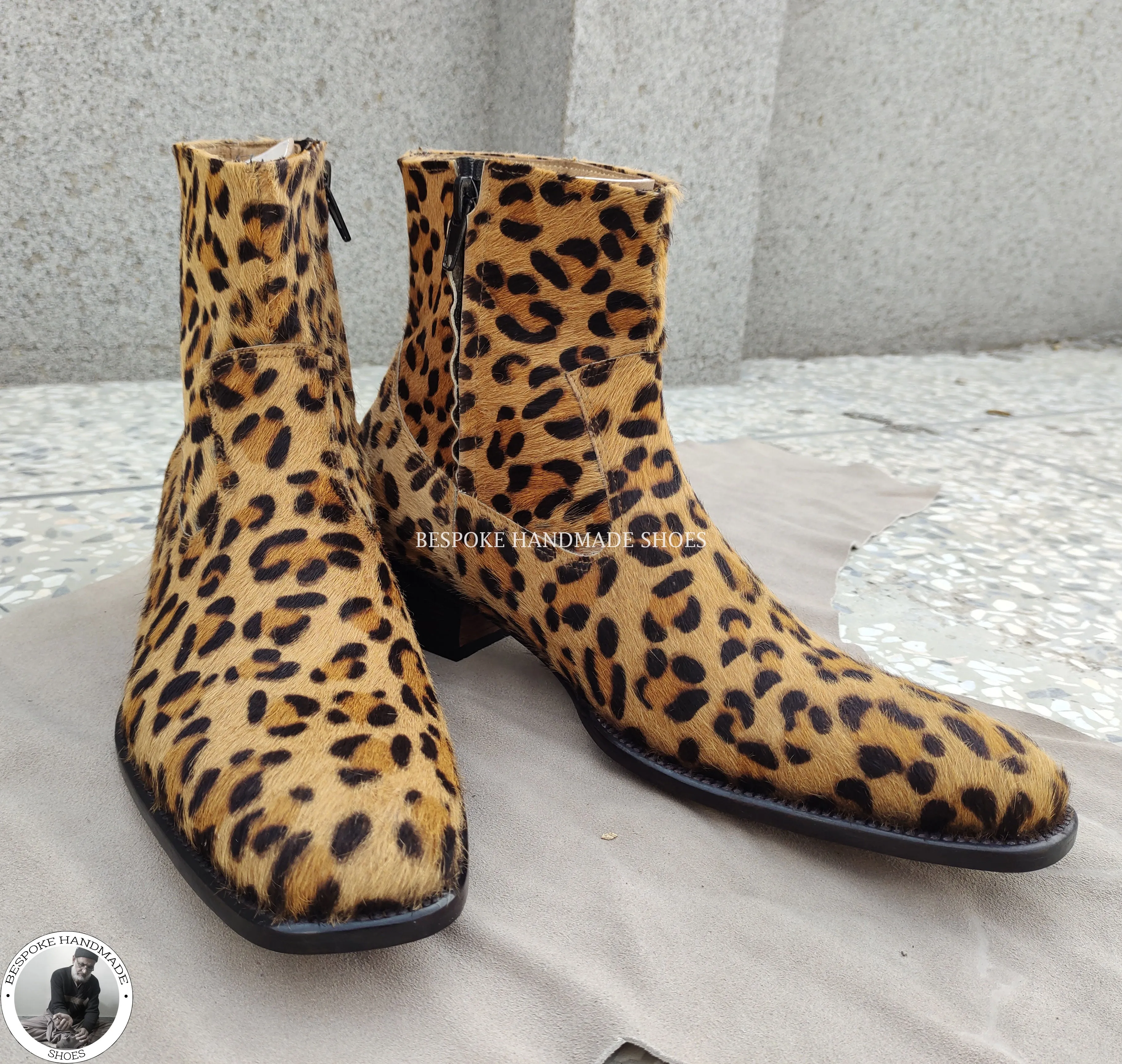 Leopard Skin Printed Leather High Quality Boot