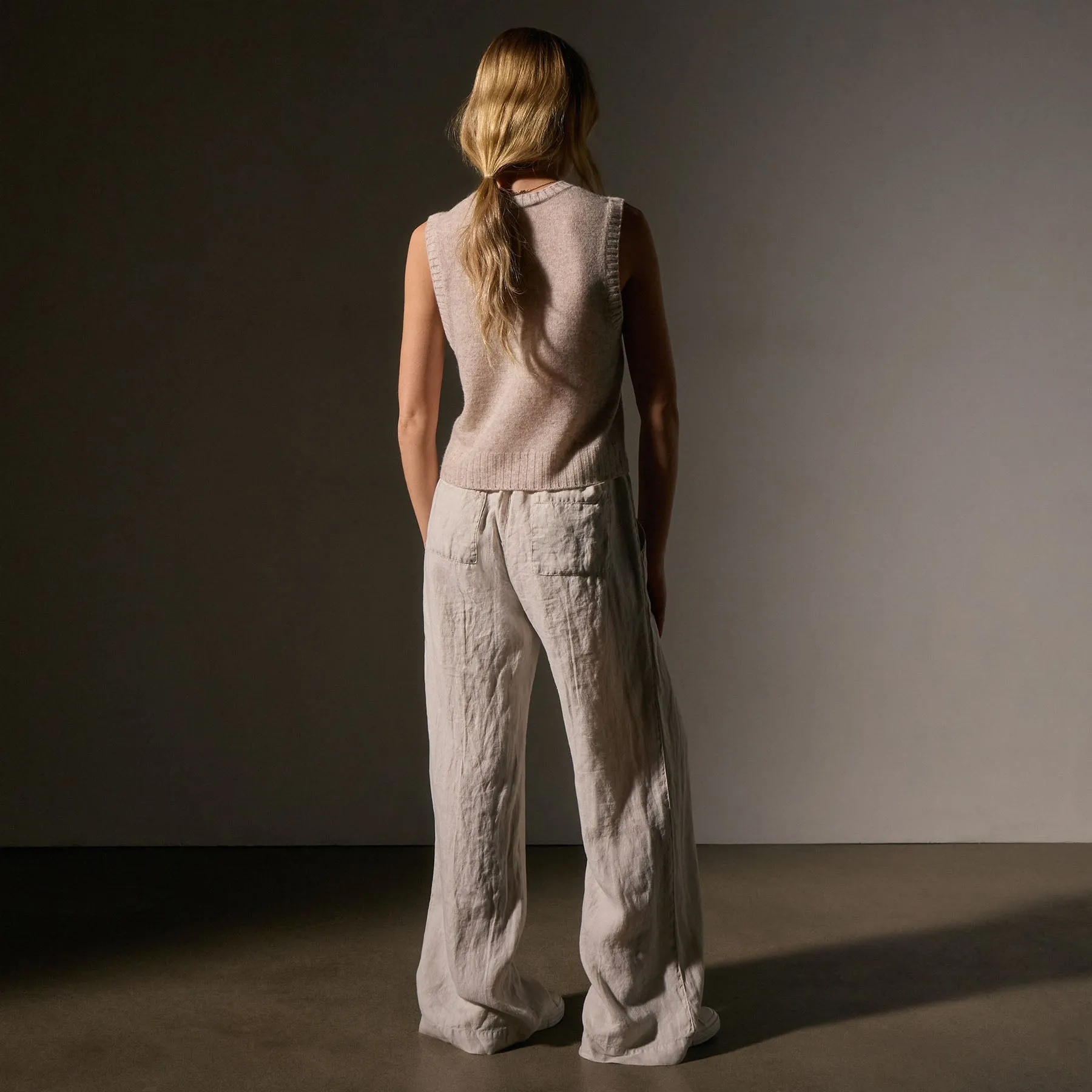 Linen Soft Drape Pant - Salt Pigment