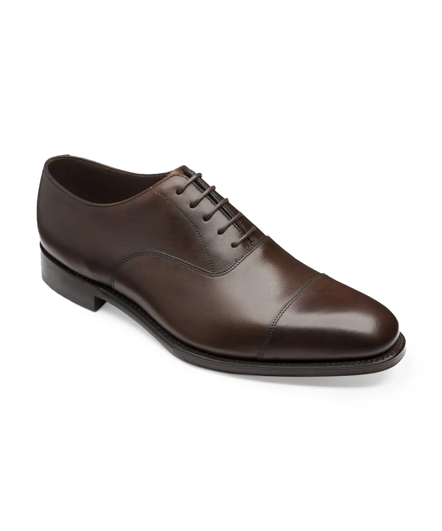 Loake 1880 Aldwych Captoe Shoe in Dark Brown Calf