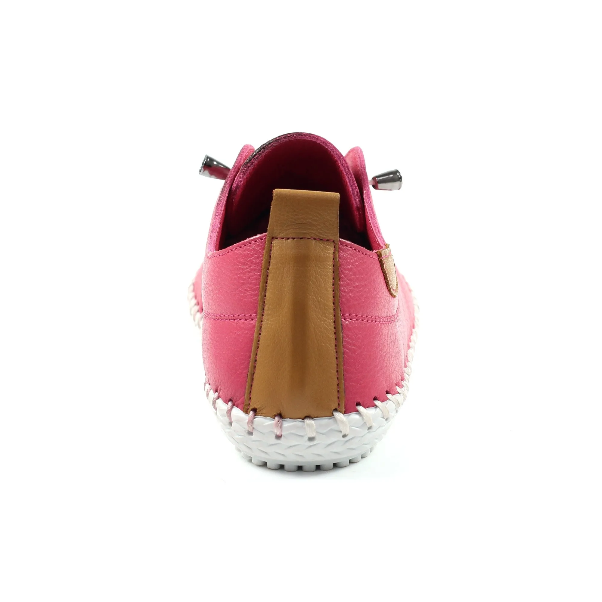 Lunar FLE030 St Ives Rasberry Womens Casual Comfort Leather Lace Up Trainers