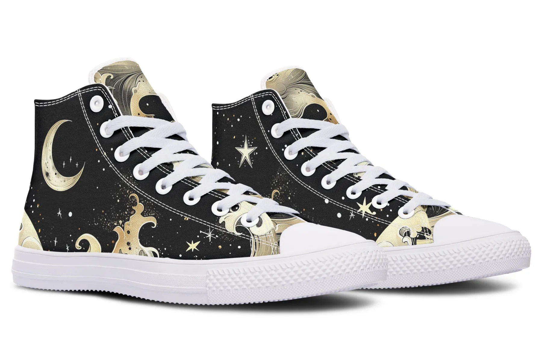 Lunar Tide High Tops - Classic Premium Canvas Shoes with Comfortable and Durable Soles