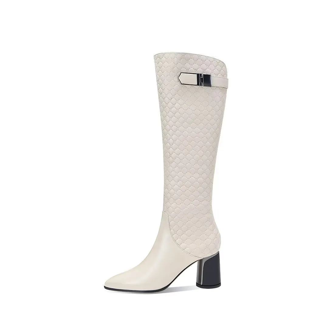 LuxePoint Exotic Leather Tall Boots