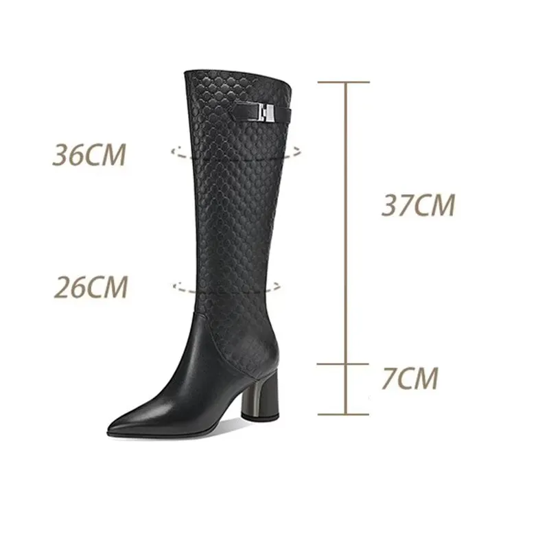 LuxePoint Exotic Leather Tall Boots