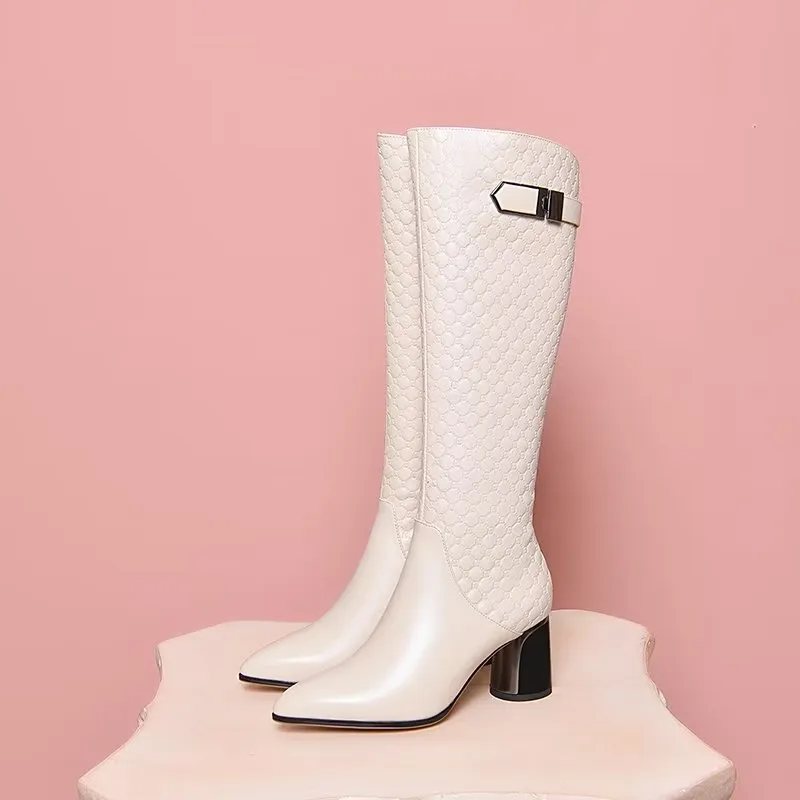 LuxePoint Exotic Leather Tall Boots