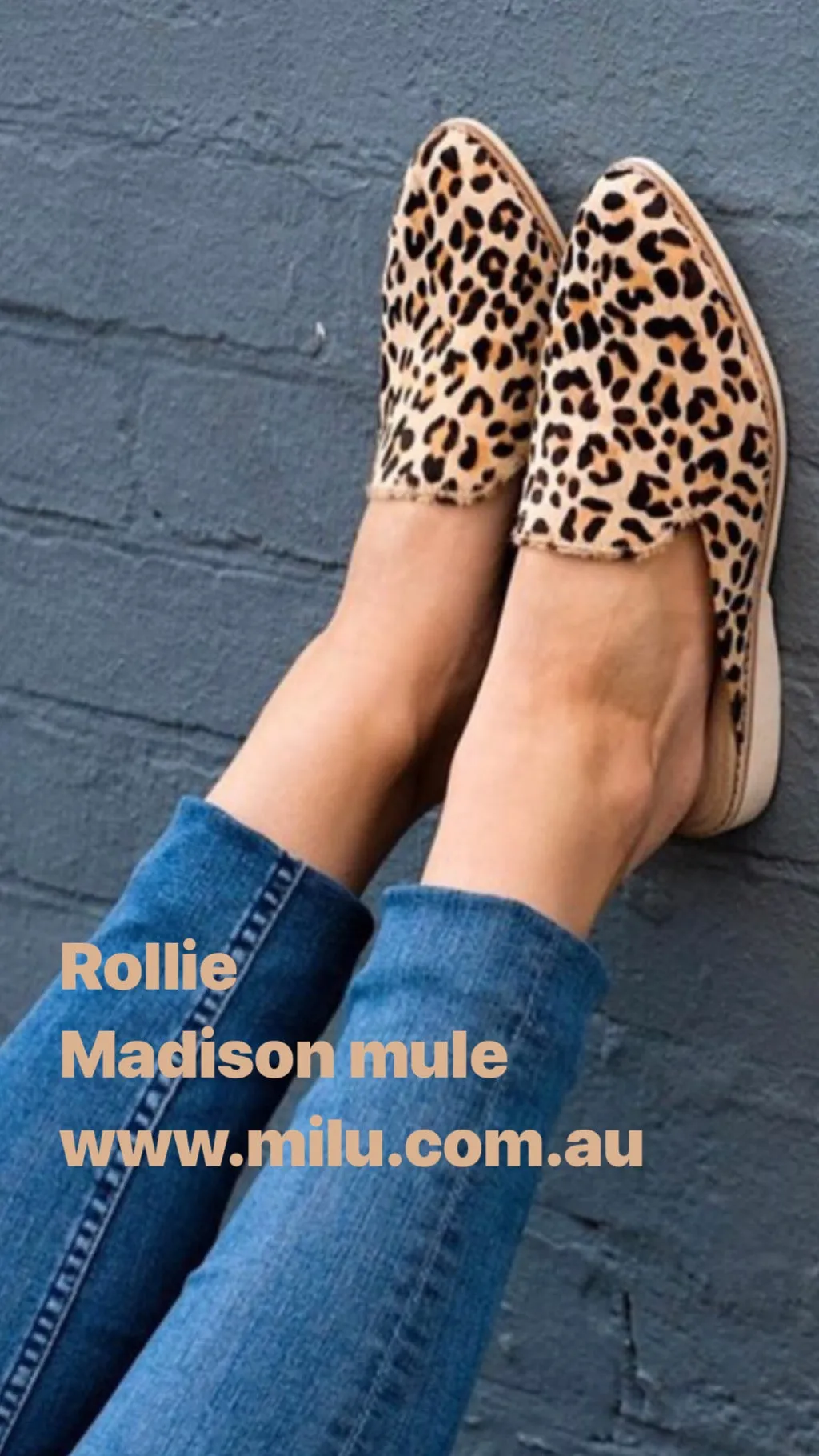 Madison Mule in Camel Leopard