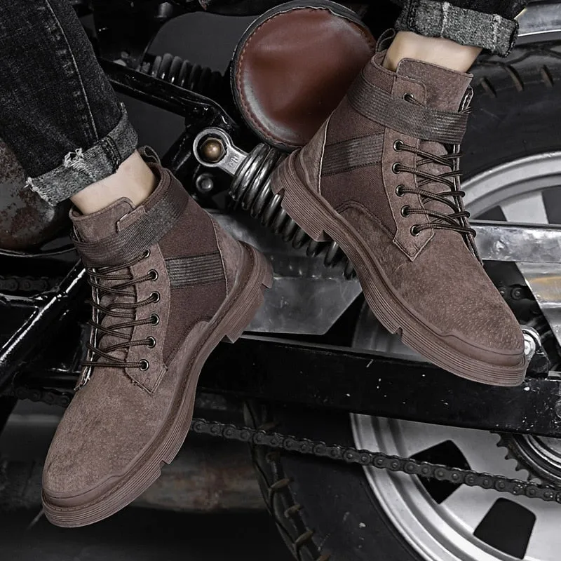 Martin Boots Men England Soft-Sole Casual Hight-top Leather Shoes 2019 New Style Youth Trend Cowboy Canvas Boots