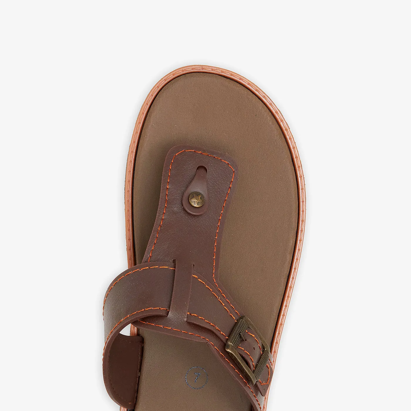 Men's Basic Buckled Chappal