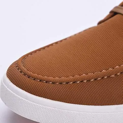 Men's Canvas Sneakers Breathable Soft Sole Lace up Casual Shoes