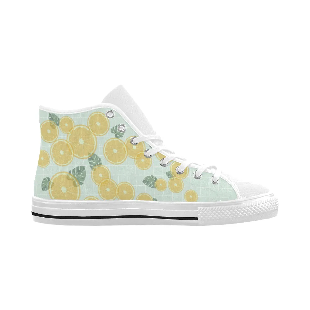 Men's Fizzy Lemons Casual Print High Top Canvas Shoes