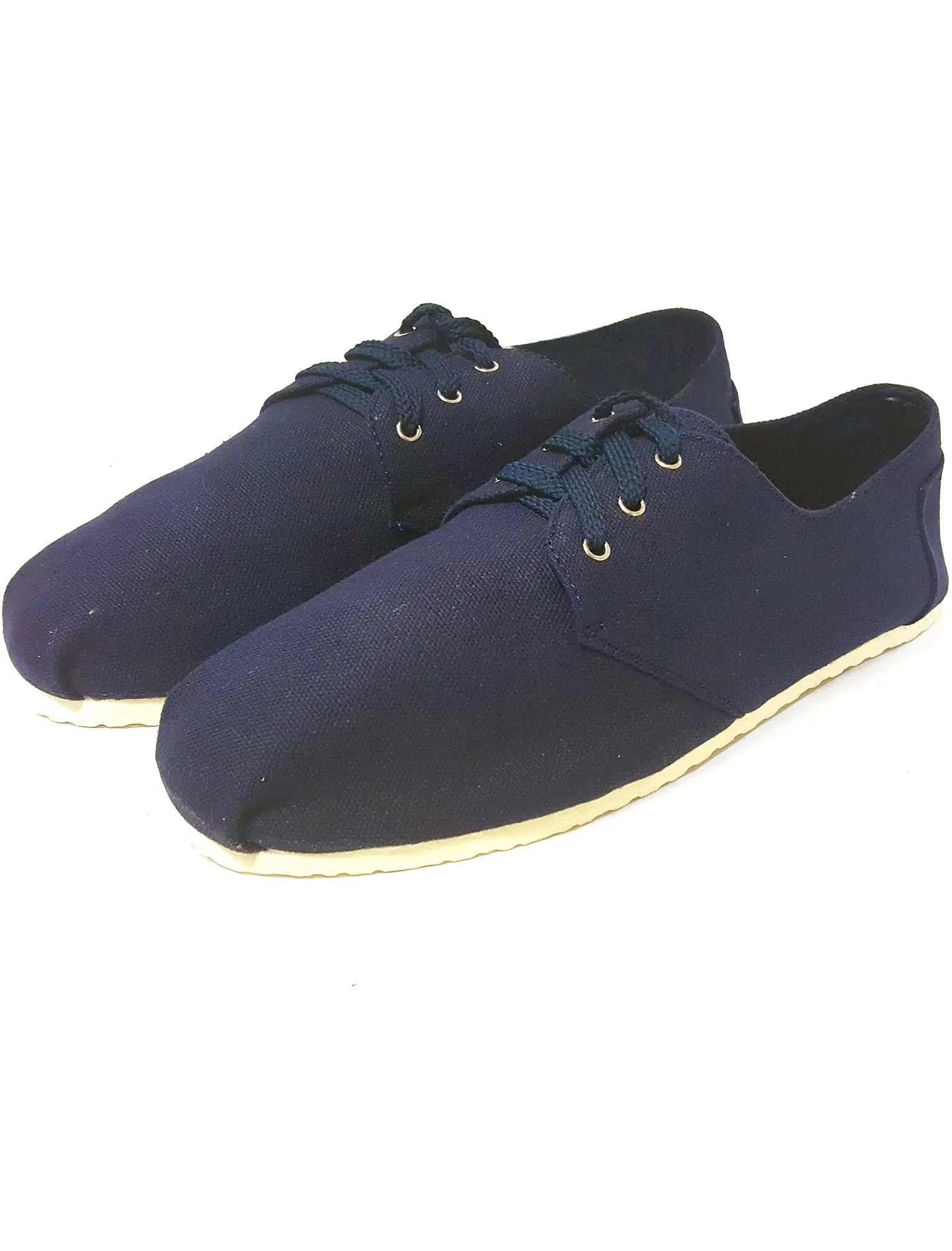 Mens Jonas Lace Up Canvas Plimsolls in Navy