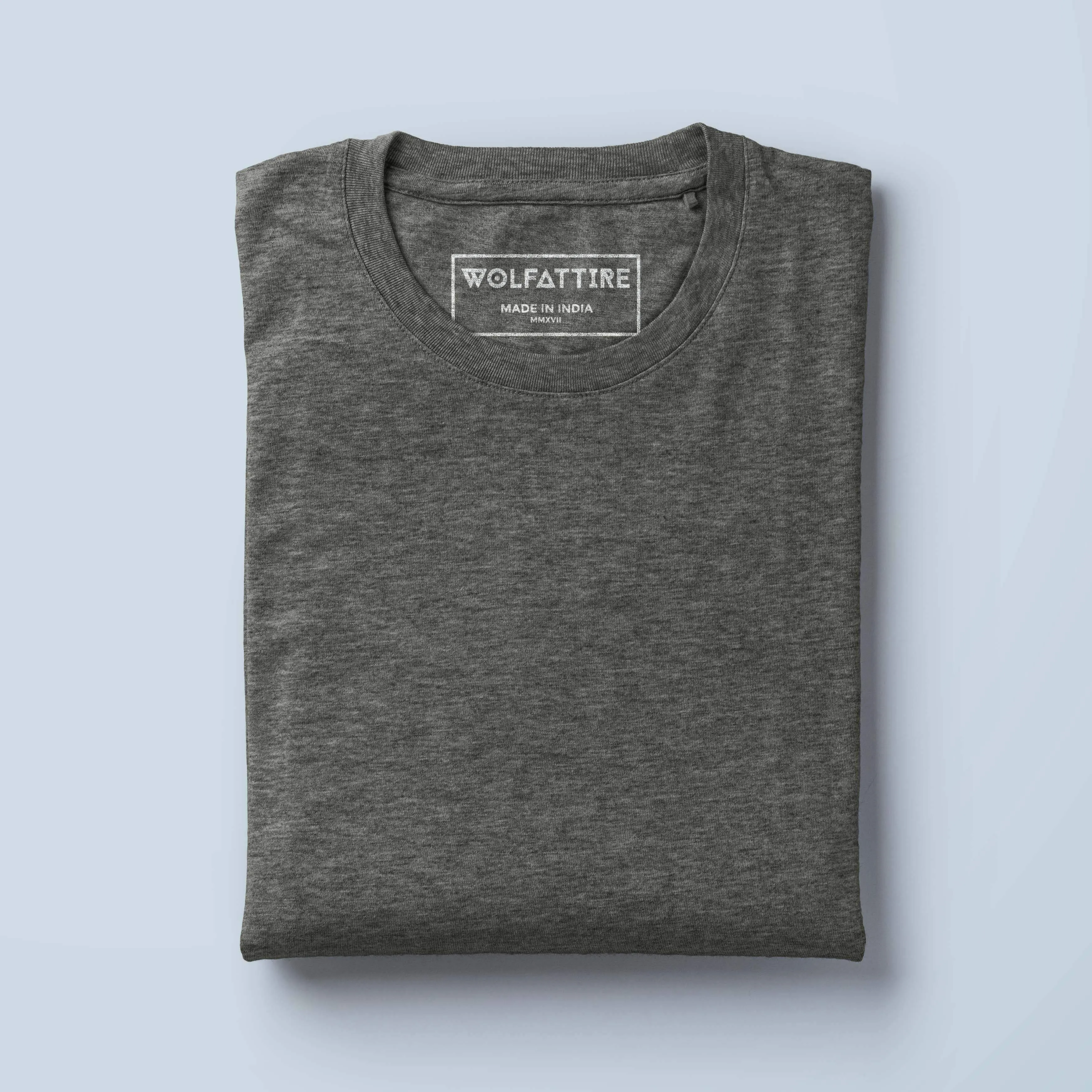 Men's Round Neck Plain T-Shirt CHARCOAL GREY (Regular Fit)