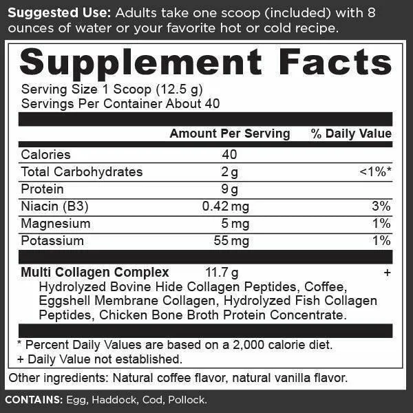 Multi Collagen Protein Cold Brew 40 serv By Ancient Nutrition