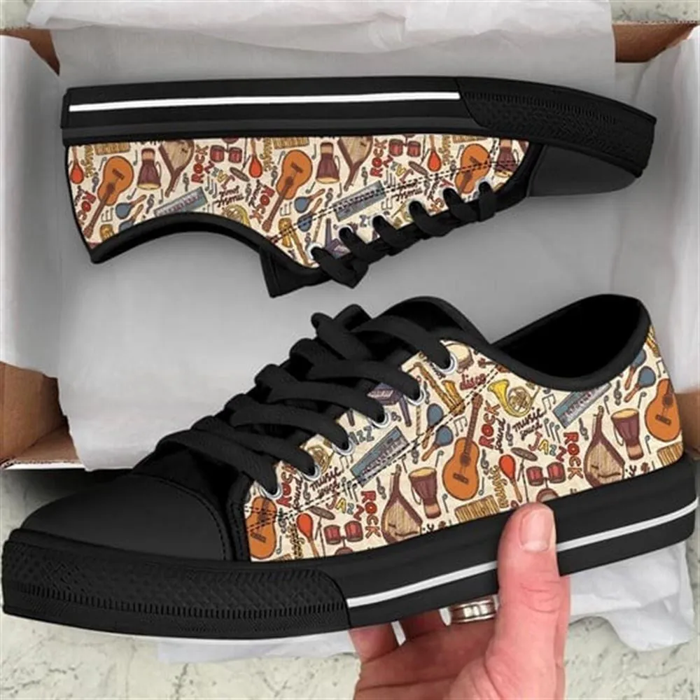 Music Instruments Sketch Canvas Low Top Shoes, Canvas Shoes Design, Low Top Sneaker