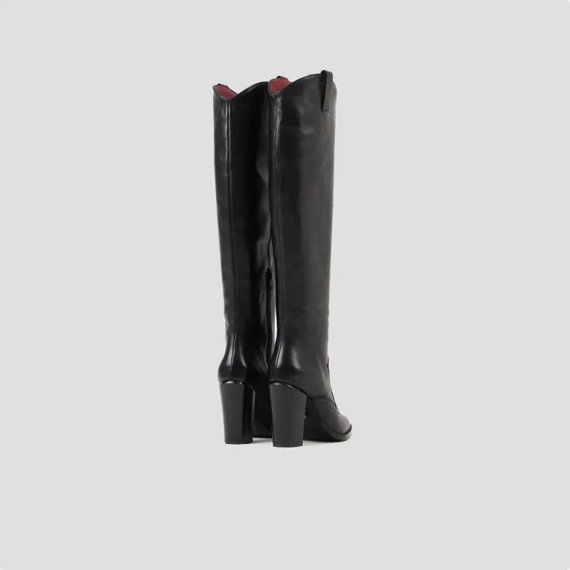 New Americana Black High Western Boots