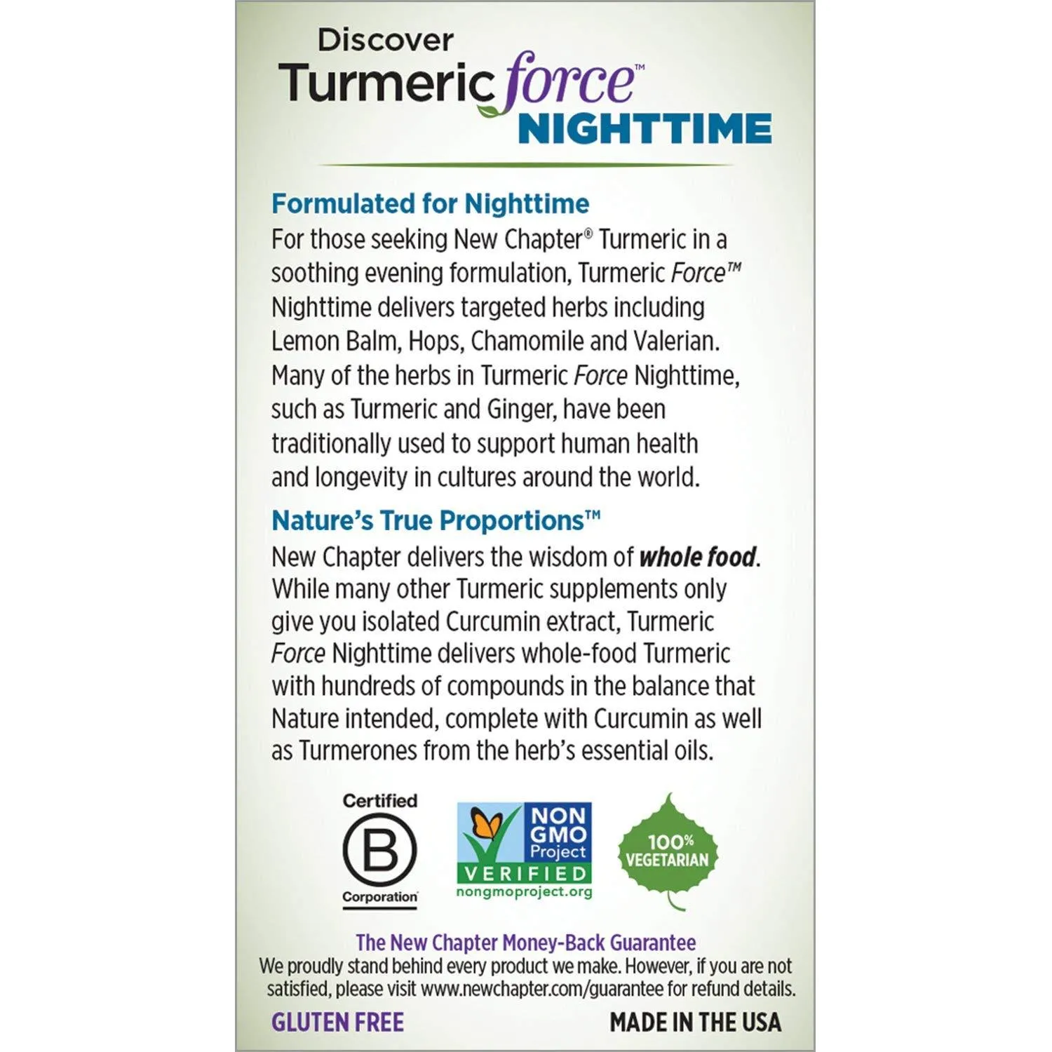 New Chapter Turmeric Force Nighttime Supplement, Sleep Aid plus Ginger Supports Restful Night and Inflammation Response - 60 Vegetarian Capsules