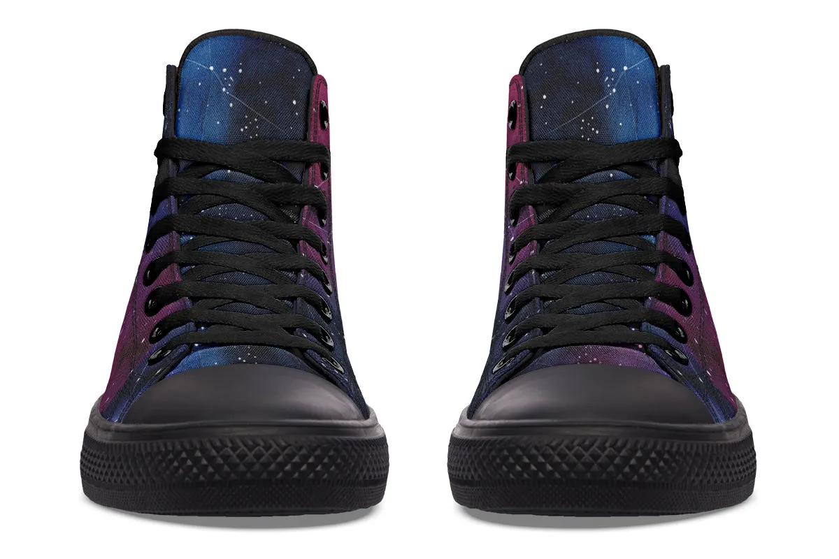 Night High Tops - Classic Premium Canvas Shoes with Comfortable and Durable Soles