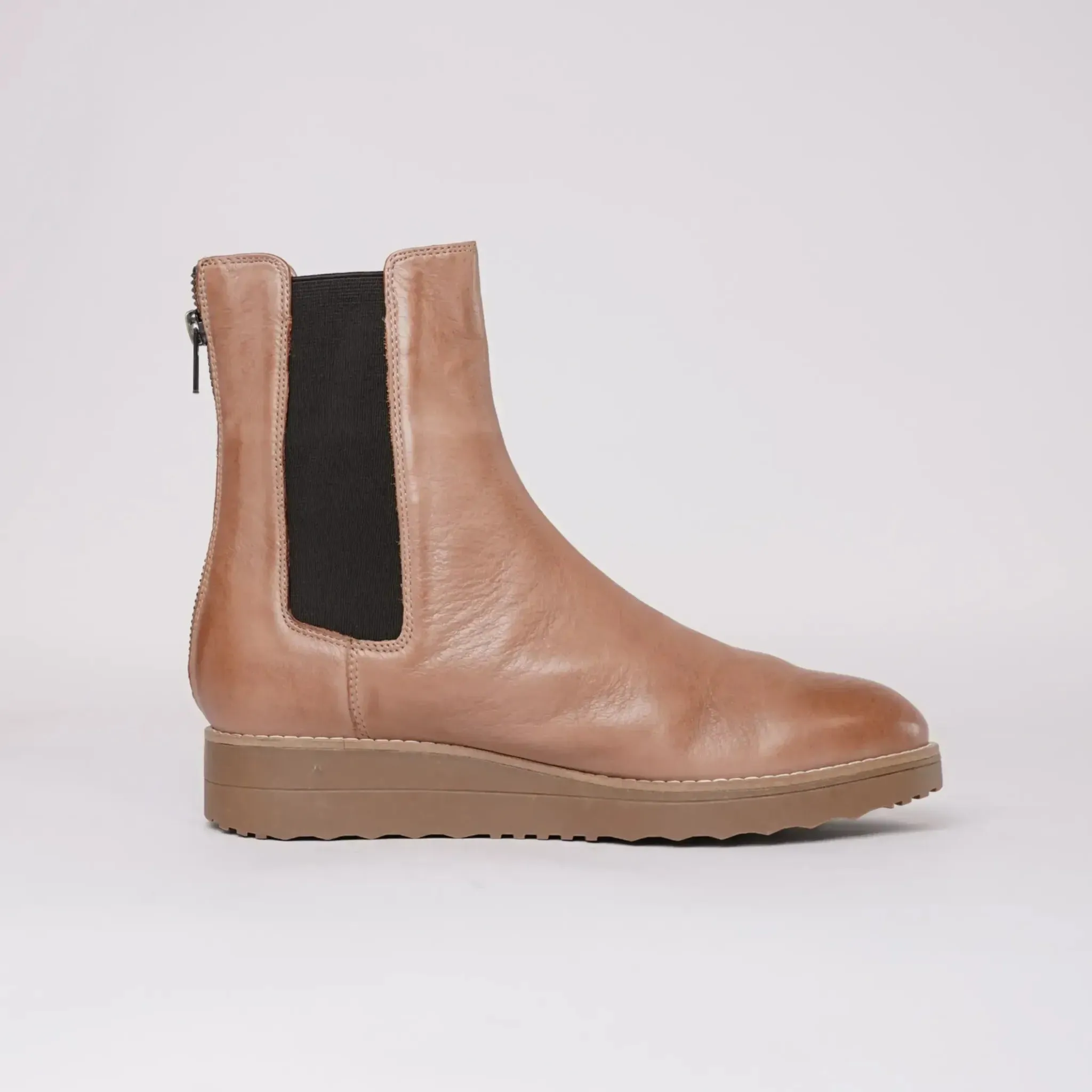 Oremi Cognac Leather Ankle Boots