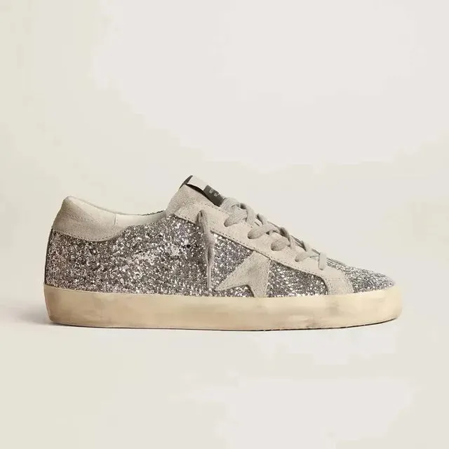 Patchwork Color PU Leather Sneakers