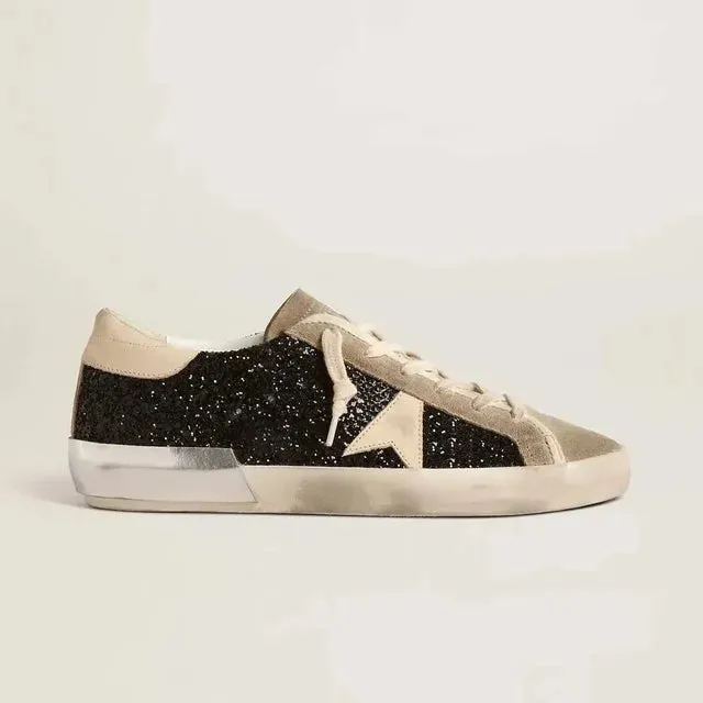 Patchwork Color PU Leather Sneakers