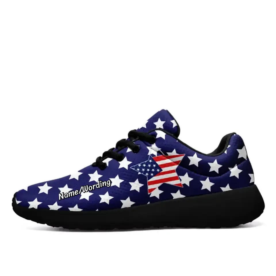 Personalized America Flag Sneakers, Custom USA Flag Shoes, Patriotic Shoes,NL-067-23023001