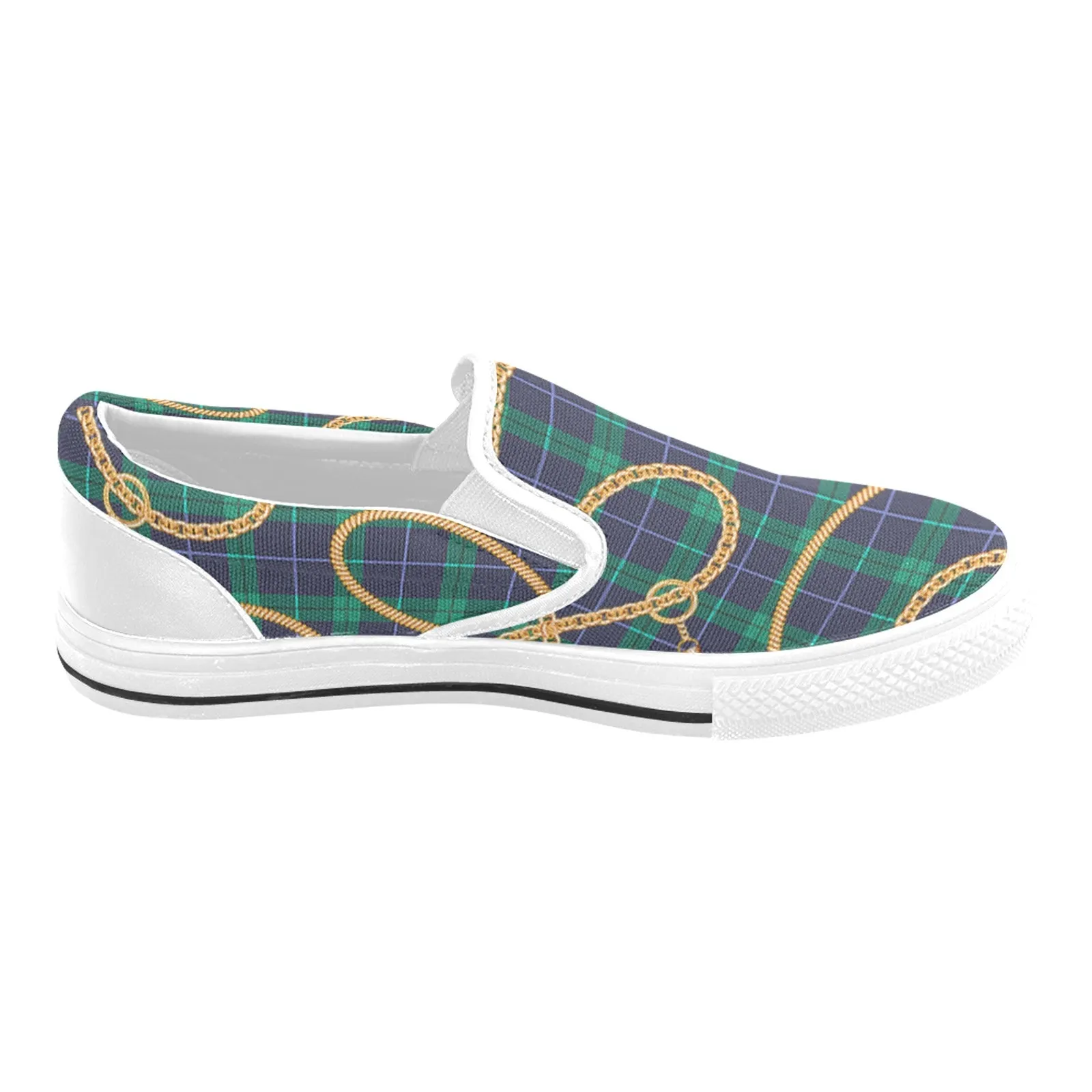 PLAID IN GOLD Slip-on Canvas Shoes for Kids