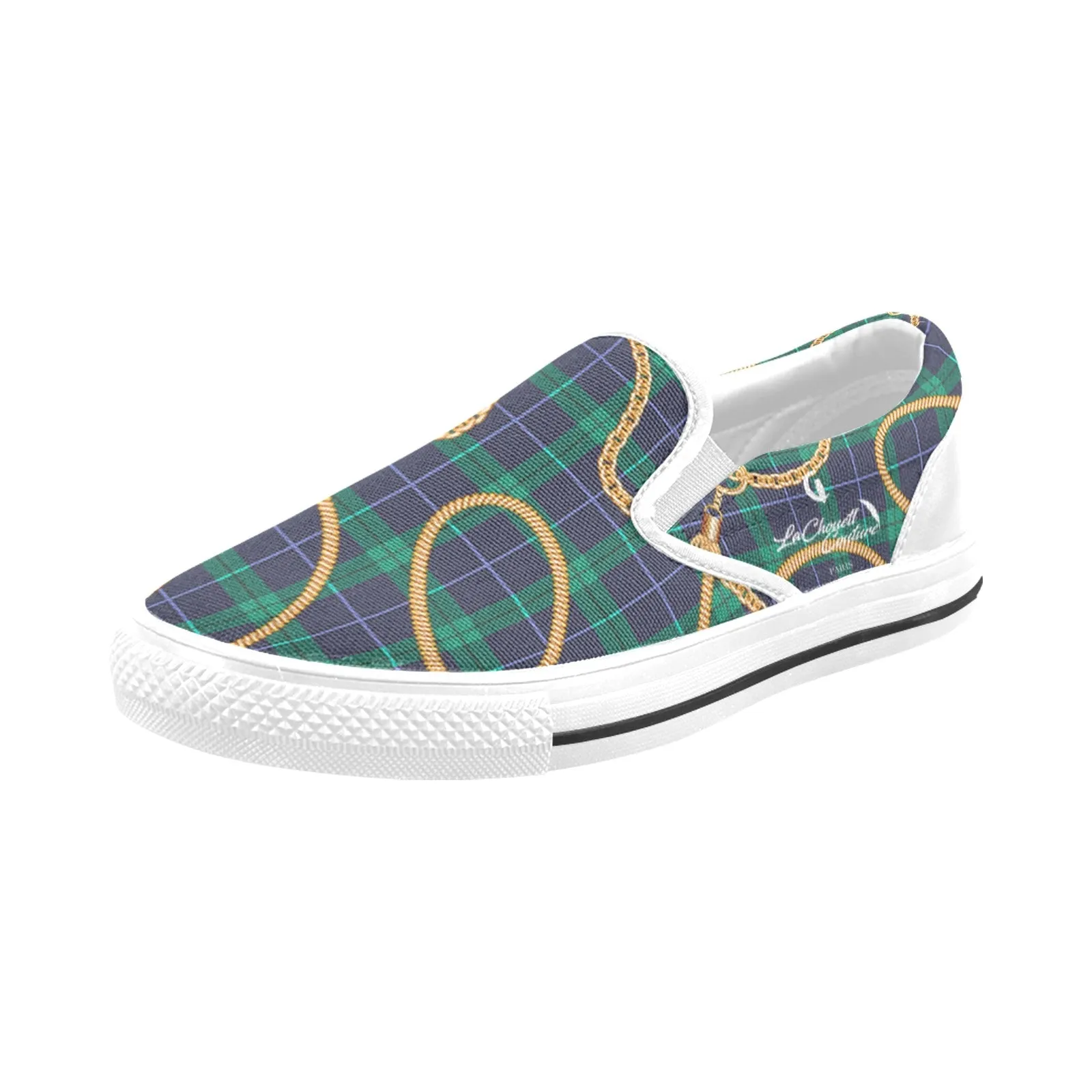 PLAID IN GOLD Slip-on Canvas Shoes for Kids